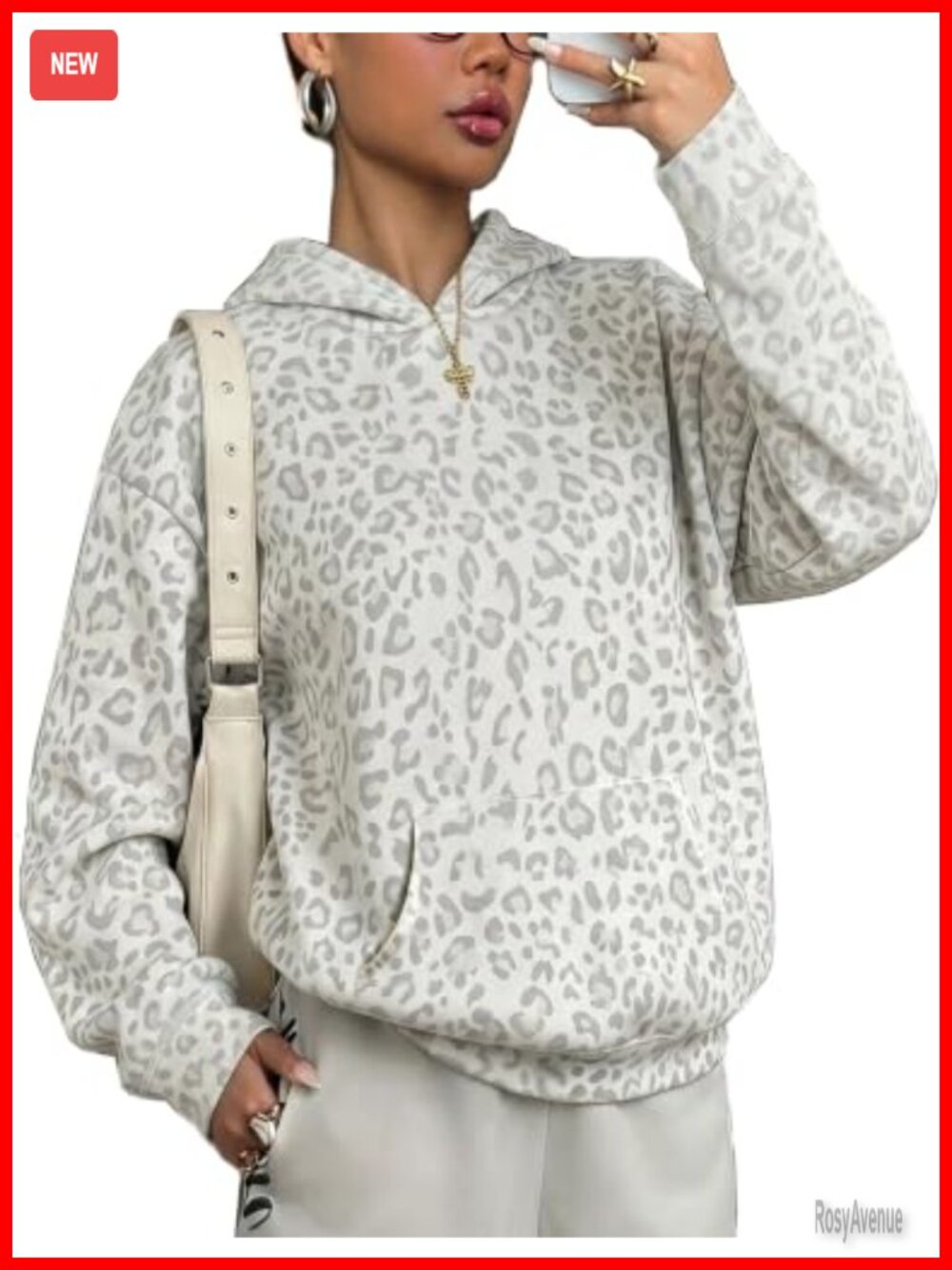 Oversized Graphic Hoodie Soft Fleece Pullover Casual
